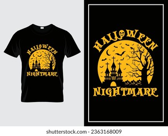 Halloween nightmare graphic t shirt design illustration vector   