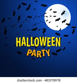Halloween Night,moon,bats