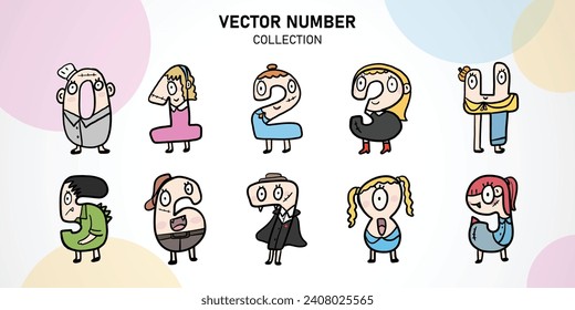 Número de Halloween con vector de colores