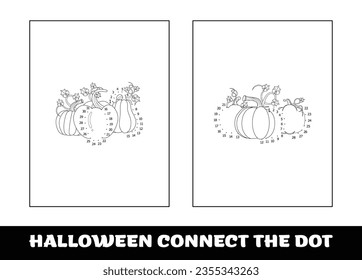 Halloween numbers game, education dot to dot game for children. Halloween pumpkin to be traced by numbers, Connect dots for numbers..