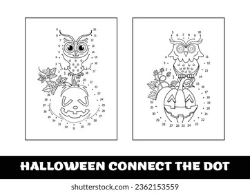 Halloween numbers game, education dot to dot game for children. Halloween pumpkin to be traced by numbers, Connect dots for numbers..