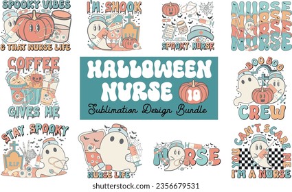 Halloween Nurse Sublimation Design Bundle