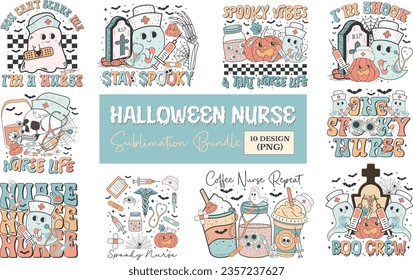 Halloween Nurse Sublimation Design Bundle 