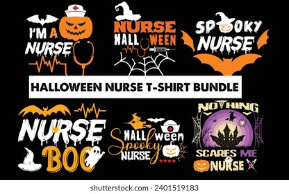 Halloween Nurse T-shirt Design Bundle