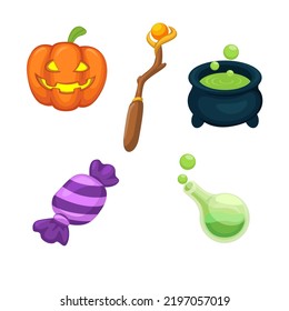 Halloween object decoration collection set illustration vector