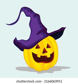 Halloween object funny pumpkin face icon