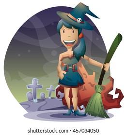 halloween object vector cartoon with separated layers for game and animation, game design asset 