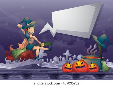 halloween object vector cartoon with separated layers for game and animation, game design asset 