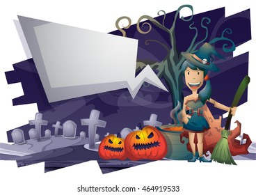 halloween object vector cartoon with separated layers for game and animation, game design asset 