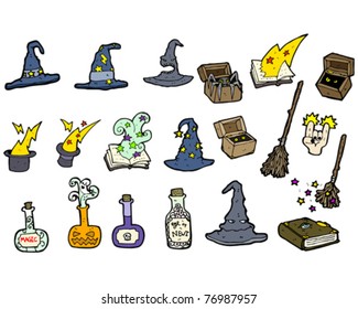 halloween objects cartoon collection