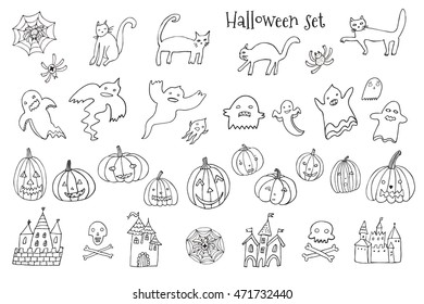 halloween objects set