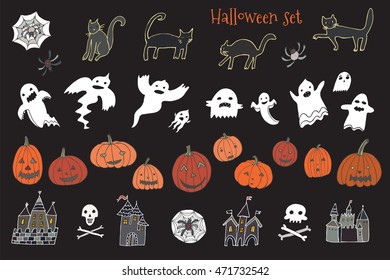 halloween objects set