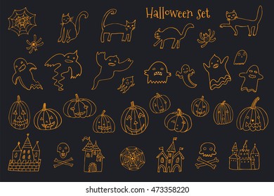 halloween objects set