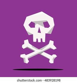 Halloween objects. Skull and bones.