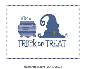 Halloween - October 31. Hand-drawn doodle illustration. A traditional holiday, the eve of All Saints ' Day, All Hallows' Eve. Trick or treat. Happy Halloween 2021!