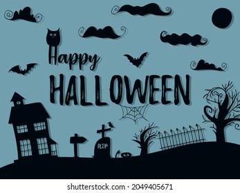 Halloween - October 31. Hand-drawn doodle illustration. A traditional holiday, the eve of All Saints ' Day, All Hallows' Eve. Trick or treat. Happy Halloween 2021!