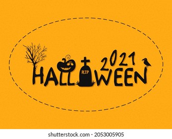 Halloween - October 31. Hand-drawn doodle illustration. A traditional holiday, the eve of All Saints ' Day, All Hallows' Eve. Trick or treat. Happy Halloween 2021!