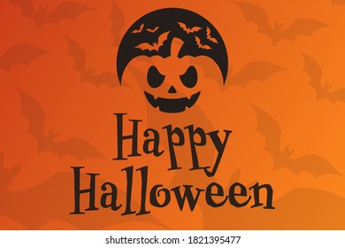Halloween. October 31. Holiday concept. Template for background, banner, card, poster with text inscription. Vector EPS10 illustration