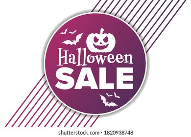 Halloween. October 31. Sale concept. Template for background, banner, card, poster with text inscription. Vector EPS10 illustration