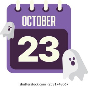 Halloween October ghohst purple Calendar