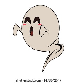 halloween october scary celebration ghost isolated cartoon vector illustration graphic design