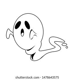 halloween october scary celebration ghost isolated cartoon vector illustration graphic design
