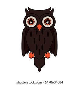 halloween october scary celebration owl isolated cartoon vector illustration graphic design