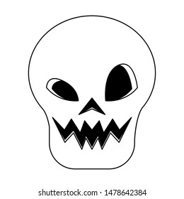halloween october scary celebrationm skull isolated cartoon vector illustration graphic design