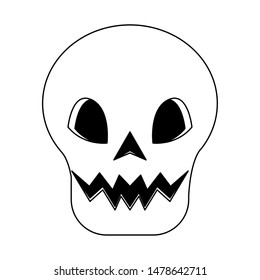 halloween october scary celebrationm skull isolated cartoon vector illustration graphic design