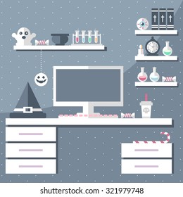 halloween office interior