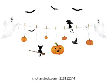Halloween on a clothes line
