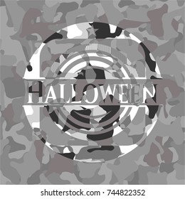 Halloween on grey camouflaged pattern