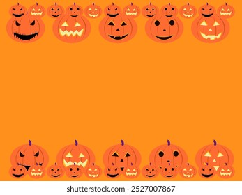 halloween orange background with pumpkins