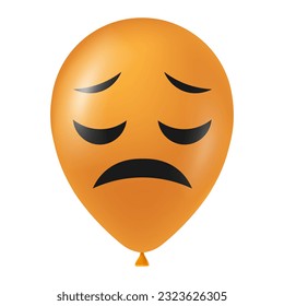 Halloween orange balloon illustration with scary and funny face