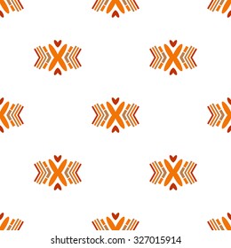 Halloween Orange and Brown Patterns. Vector seamless pattern. Repeating geometric. 