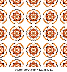 Halloween Orange and Brown Patterns. Vector seamless pattern. Repeating geometric.