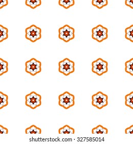 Halloween Orange and Brown Patterns. Vector seamless pattern. Repeating geometric.