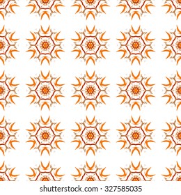 Halloween Orange and Brown Patterns. Vector seamless pattern. Repeating geometric.