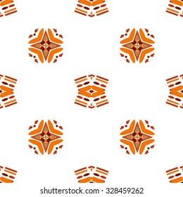 Halloween Orange and Brown Patterns. Vector seamless pattern. Repeating geometric. 