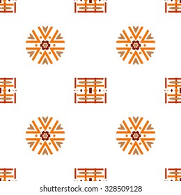Halloween Orange and Brown Patterns. Vector seamless pattern. Repeating geometric. 