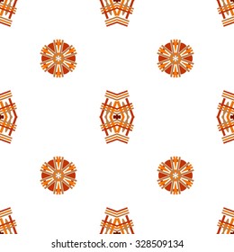 Halloween Orange and Brown Patterns. Vector seamless pattern. Repeating geometric. 