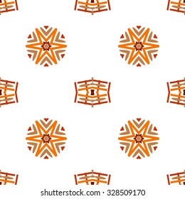 Halloween Orange and Brown Patterns. Vector seamless pattern. Repeating geometric. 