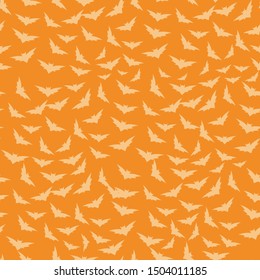 Halloween orange festive seamless pattern. 