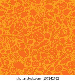 Halloween orange festive seamless pattern