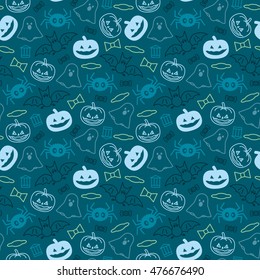 Halloween orange festive seamless pattern