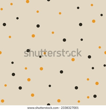 Halloween orange festive seamless pattern. Endless background with pumpkins, skulls, ghosts, bones, candies, spider web ,eye,autum and fall theme for paper,wrapping,carpet,wallpaper,fabric art work