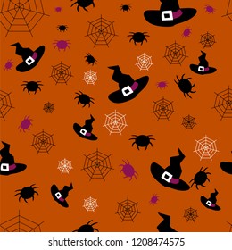 Halloween orange pattern. Endless vector background