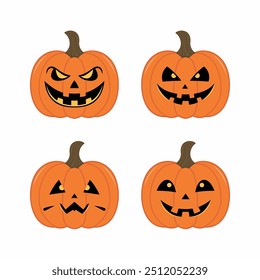 halloween orange pumpkin image in vector style