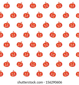 Halloween orange pumpkin seamless pattern