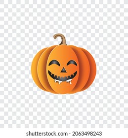 halloween orange pumpkin smiling vector